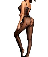 Noir Corset Line Bodystocking – Black Fishnet...