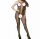 Noir Corset Line Bodystocking – Schwarzer Netz-Catsuit mit Frontschnürung, vertikalen Linien & ouvert Schritt, One Size XS–L