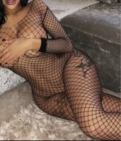 Shadow Grid Bodystocking – Black Full-Body Net Suit with Grid Pattern for XS–L