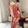Scarlet Desire Bodystocking – Feurige Schnürung & Straps-Optik, XS-L, ouvert, Rot