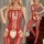 Scarlet Desire Bodystocking – Feurige Schnürung & Straps-Optik, XS-L, ouvert, Rot