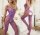 Amethyst Bloom Bodystocking – Purple floral fishnet catsuit with open crotch & multi strap shoulders, one size XS–XL, stretchy & curve hugging