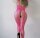 Neon Siren Bodystocking – Hot pink floral fishnet catsuit with open crotch & multi strap shoulders, one size XS–XL, soft stretch & curve hugging