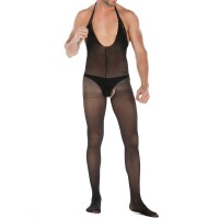 Ethereal Allure Mens Sheer Bodysuit – Ouvert, elastisch und verführerisch