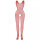 Crimson Sheer Net Bodystocking – Red Fishnet Catsuit with Deep Neckline & Open Crotch, One Size XS–L up to 75 kg
