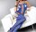 Cobalt Petal Straps Bodystocking – Electric blue mesh with lace up front, suspender look & crotchless design, one size XS–L