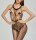 Midnight Ivy Bodystocking – Schwarzer Netz-Catsuit mit floraler Spitze und ouvert Schritt für XS–M