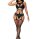 Obsidian Flame Bodystocking – Black Cut-Out Fishnet Catsuit with Open Crotch, XS-L