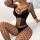 Seductive Off-Shoulder Net Bodystocking – Ouvert, dehnbar, XS-L (34-40), Schwarz