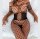 Shadow Diamond Net Bodystocking – Großmaschiger Netz Catsuit, schulterfrei & ouvert Schritt, Einheitsgröße XS–L bis 75 kg