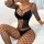Shadow Diamond Net Bodystocking – Großmaschiger Netz Catsuit, schulterfrei & ouvert Schritt, Einheitsgröße XS–L bis 75 kg