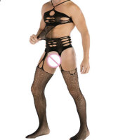Onyx Straps Mens Bodystocking – Black...