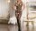 Velvet Stripe Lace Bodystocking – Netz-Catsuit mit Streifen & Spitze, ouvert Schritt, XS–L bis 175 cm