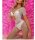 White Angel Bodystocking – Weißer Netzbody mit Cut-Outs & ouvert Schritt, One Size XS–L