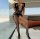 Raven Lace-Up Allure Bodystocking – Netz-Catsuit mit Kreuzschnürung, floraler Spitze & Ouvert, XS–M, Schwarz