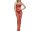 Crimson Desire Bodystocking – Red striped fishnet catsuit with open crotch, one size XS–L