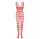 Crimson Desire Bodystocking – Red striped fishnet catsuit with open crotch, one size XS–L