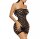Obsidian Veil Net Dress – Strapless Black Hole Mesh Mini Dress