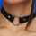 O Ring Front Choker – Black PU, 40 cm – PU Leather Collar, Front O Ring, approx. 40 cm, Unisex