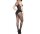Black Orchid Bodystocking – Black Fishnet Catsuit with Floral Pattern & Open Crotch, XS–L