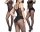 Black Orchid Bodystocking – Black Fishnet Catsuit with Floral Pattern & Open Crotch, XS–L