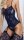 Azure Laceway Thigh-Frame Bodystocking – Navy Lace Catsuit with Suspender Look & Open Crotch, XS–L
