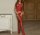 Scarlet Bloom Garter Lace Bodystocking – Red Lace Garter Look, Open Crotch & Halter Neck