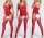 Scarlet Bloom Garter Lace Bodystocking – Red Lace Garter Look, Open Crotch & Halter Neck