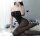 Noir Bardot Strapless Sheer Bodystocking – schulterfreier Catsuit mit Bandeau & semitransparenten Beinen