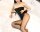 Noir Bardot Strapless Sheer Bodystocking – schulterfreier Catsuit mit Bandeau & semitransparenten Beinen