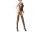 Obsidian Bloomframe Bodystocking – Black Fishnet Catsuit with Floral Panels, Vertical Lines & Open Crotch, XS–L
