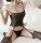 Obsidian Bloomframe Bodystocking – Black Fishnet Catsuit with Floral Panels, Vertical Lines & Open Crotch, XS–L
