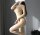 Nude Illusion Long-Sleeve Open Crotch Bodystocking – hautfarbener Langarm Catsuit mit Nude Illusion & Ouvert