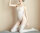 Snow Kiss Bodystocking – Weißer Ouvert Catsuit mit Spaghettiträgern & rosa Akzenten, XS M