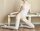 Snow Kiss Bodystocking – Weißer Ouvert Catsuit mit Spaghettiträgern & rosa Akzenten, XS M