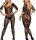 Nocturnal Empress – Sinnlicher Netz-Bodystocking mit floralem Ornamentmuster, ouvert, XS-L, Schwarz
