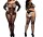 Nocturnal Empress – Sinnlicher Netz-Bodystocking mit floralem Ornamentmuster, ouvert, XS-L, Schwarz