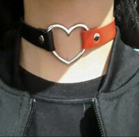 Crimson Noir Heart Choker – Zweifarbiger...