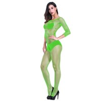 Neon Pulse Bodystocking – Neon green crotchless...