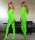 Neon Pulse Bodystocking – Neon grüner Ouvert Catsuit aus Netz, XS L