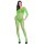 Neon Pulse Bodystocking – Neon grüner Ouvert Catsuit aus Netz, XS L