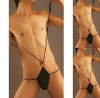 Exquisite Mens Strappy Bodysuit – Verführerische Riemen, XS bis S, 100% Polyester