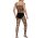Midnight Bold Men’s Bodystocking – Schwarzer Netz-Catsuit mit Ouvert-Detail & stilvollem Streifenmuster, XS-L, elastisch & verführerisch