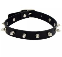 Rebel Edge Choker – Schwarzes Kunstleder-Halsband...