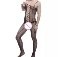 Midnight Seduction Herren Netz-Catsuit – Elastisch, ouvert und stilvoll