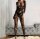 Obsidian Matrix Bodystocking – Schwarzer Ouvert Catsuit mit grafischen Cut outs, XS L