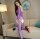 Amethyst Lace Siren Bodystocking – Violetter Spitzen Catsuit mit Ouvert, XS–L (34–40), elastisch & figurbetont
