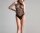 Eclipse High-Neck Fishnet Bodysuit – Elegant stretch lingerie, closed crotch, one size XS–L
