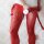 Scarlet Serpent Bodystocking – Men’s Fishnet Catsuit, Red, Open Crotch, XS–L, Stretch & Body-Hugging