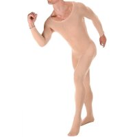 Nude Illusion Mens Bodysuit – Seamless Full-Body...
